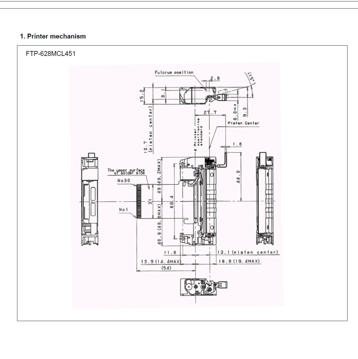 Cabeça de Impressora Térmica FTP-628MCL401 R – 2” Fujitsu