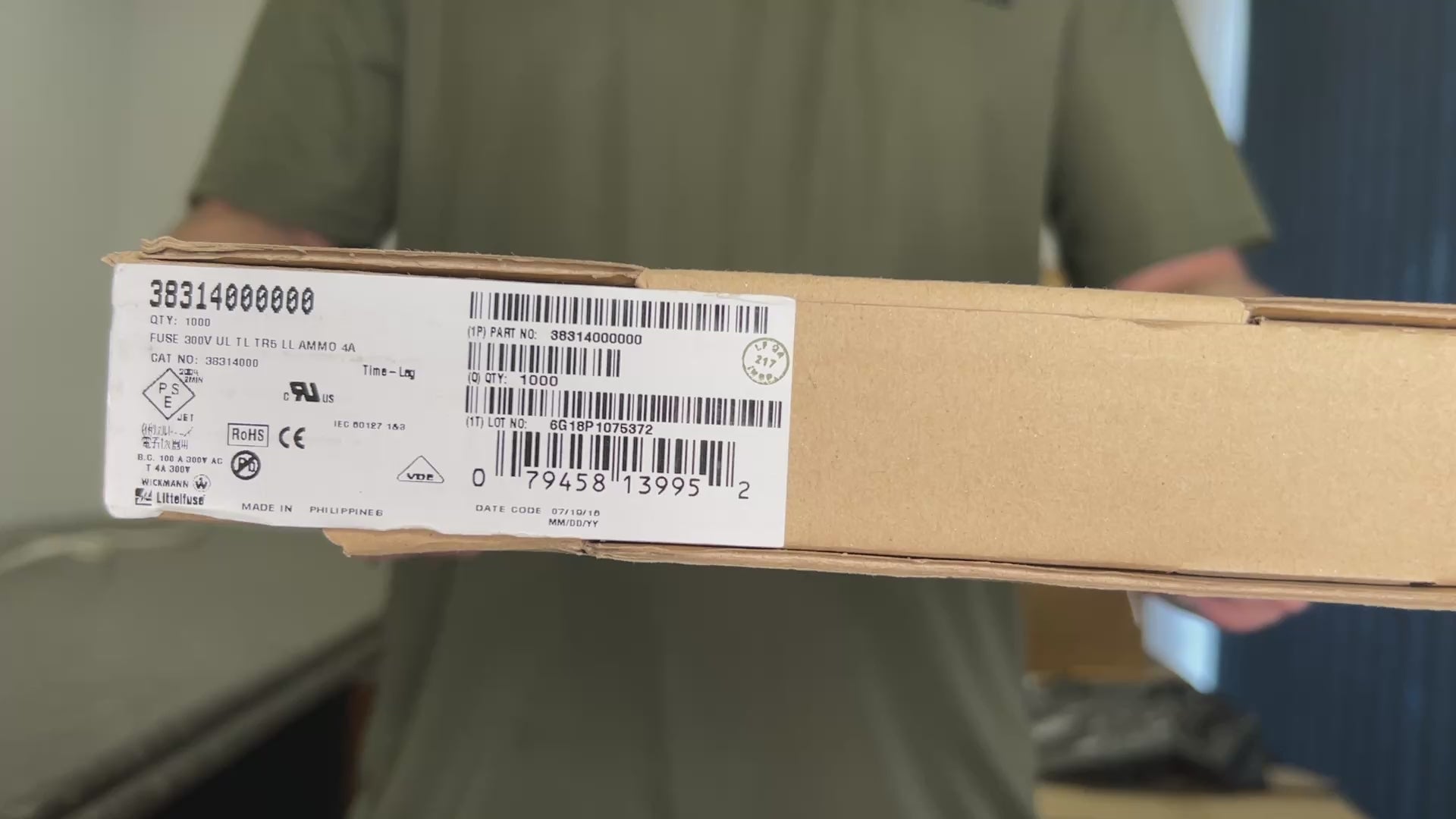 Fusível Subminiatura Littelfuse 38314000000 4A 300V SB - Lote 1.000 Pcs